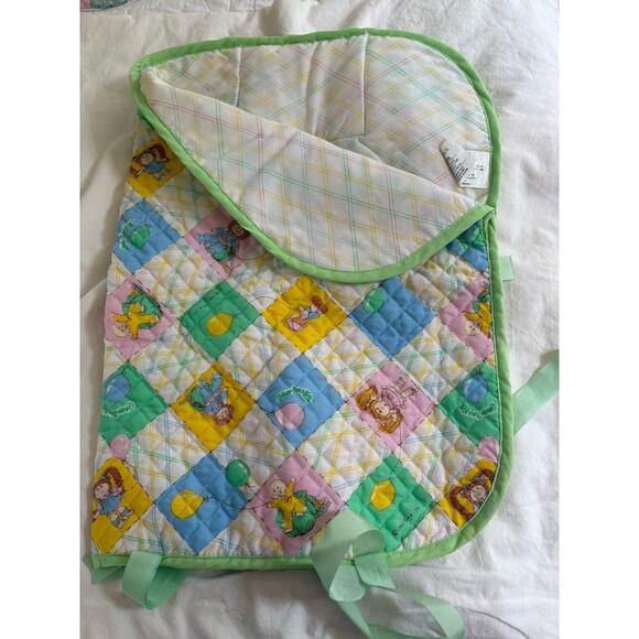 Vintage Cabbage Patch Kid Doll Sleeping Bag Blanket Quilted Fabric Swaddle 1983 - Picture 6 of 9